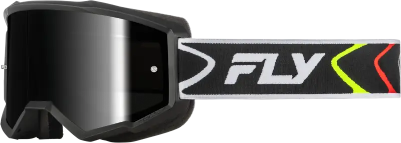 Zone Goggle Black/White W/Black Mirror/Smoke Lens - FLY RACING
