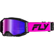 Zone Pro Goggle Pink/Black W/ Iridescent Red Mir/Smk Lens - FLY RACING