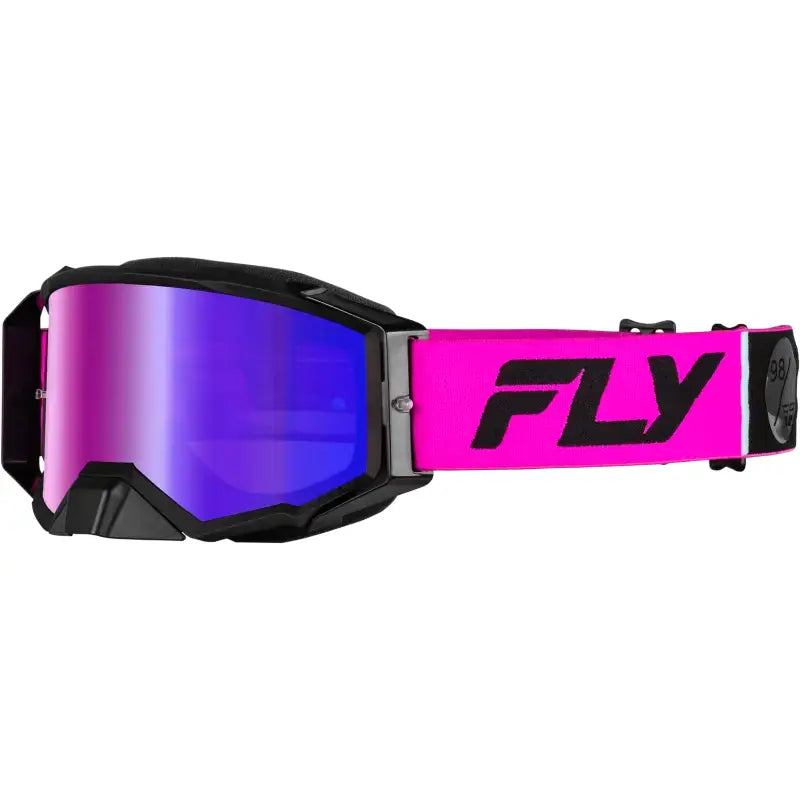 Zone Pro Goggle Pink/Black W/ Iridescent Red Mir/Smk Lens - FLY RACING