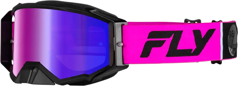 Zone Pro Goggle Pink/Black W/ Iridescent Red Mir/Smk Lens - FLY RACING