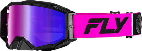 Zone Pro Goggle Pink/Black W/ Iridescent Red Mir/Smk Lens - FLY RACING