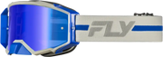 Zone Pro Goggle Grey/Blue W/ Blue Mirror/Smoke Lens - FLY RACING