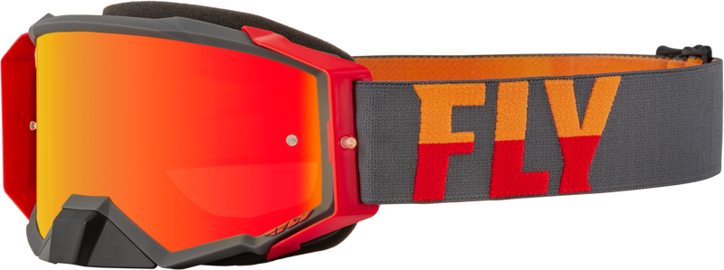 Fly Racing Fly Racing 37-51894 Zone Pro Goggle Grey/Red Red Mirror/Amber Lens