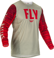 Fly Racing Fly Racing 375-522L Kinetic Wave Jersey Light Grey/Red Lg