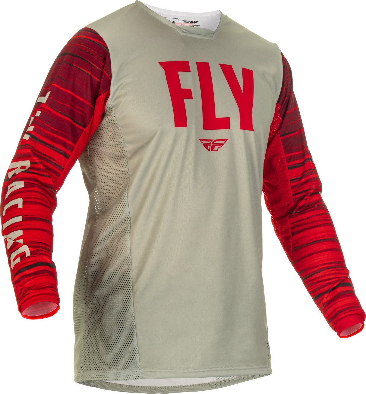 Fly Racing Fly Racing 375-522M Kinetic Wave Jersey Light Grey/Red Md