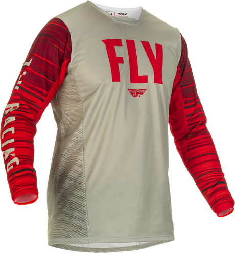 Fly Racing Fly Racing 375-522M Kinetic Wave Jersey Light Grey/Red Md