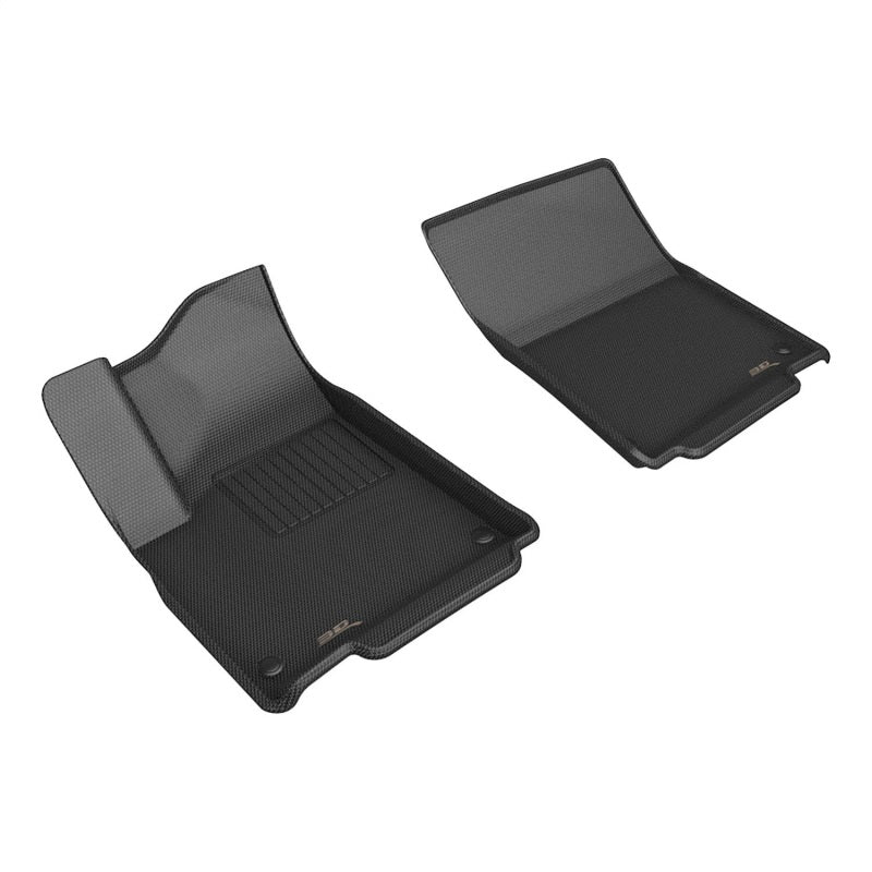 3D MAXpider Black Kagu Floor Mats for Rivian R1S 22-23 - 1st Row