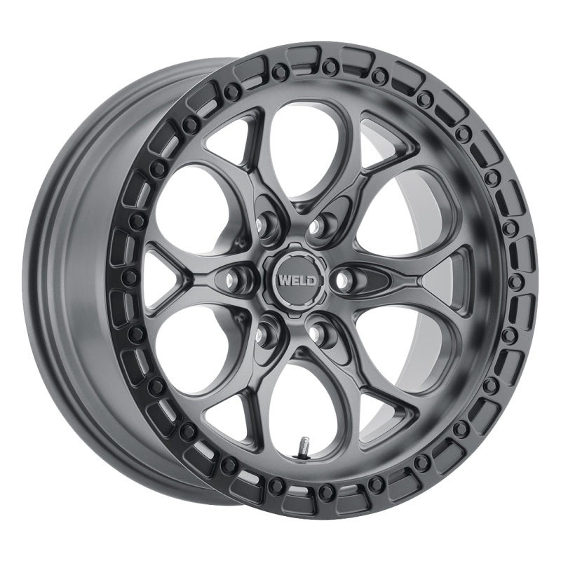 Weld W107 18X9 Ledge 6X135 ET20 BS5.75 Satin Gun / Black Ring 87.1