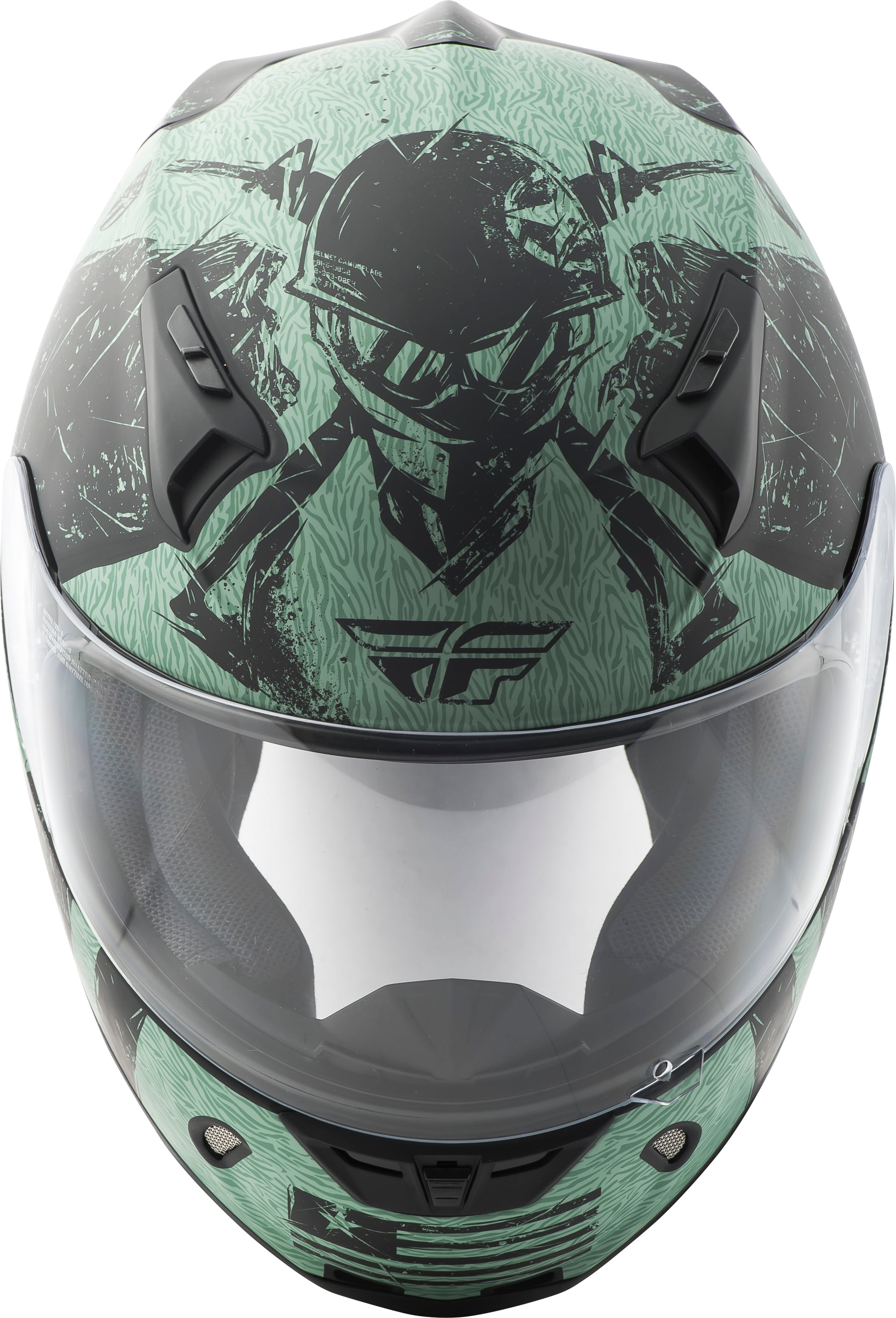 FLY RACING Helmet: Revolt Liberator Helmet Matte Black/Green Xs