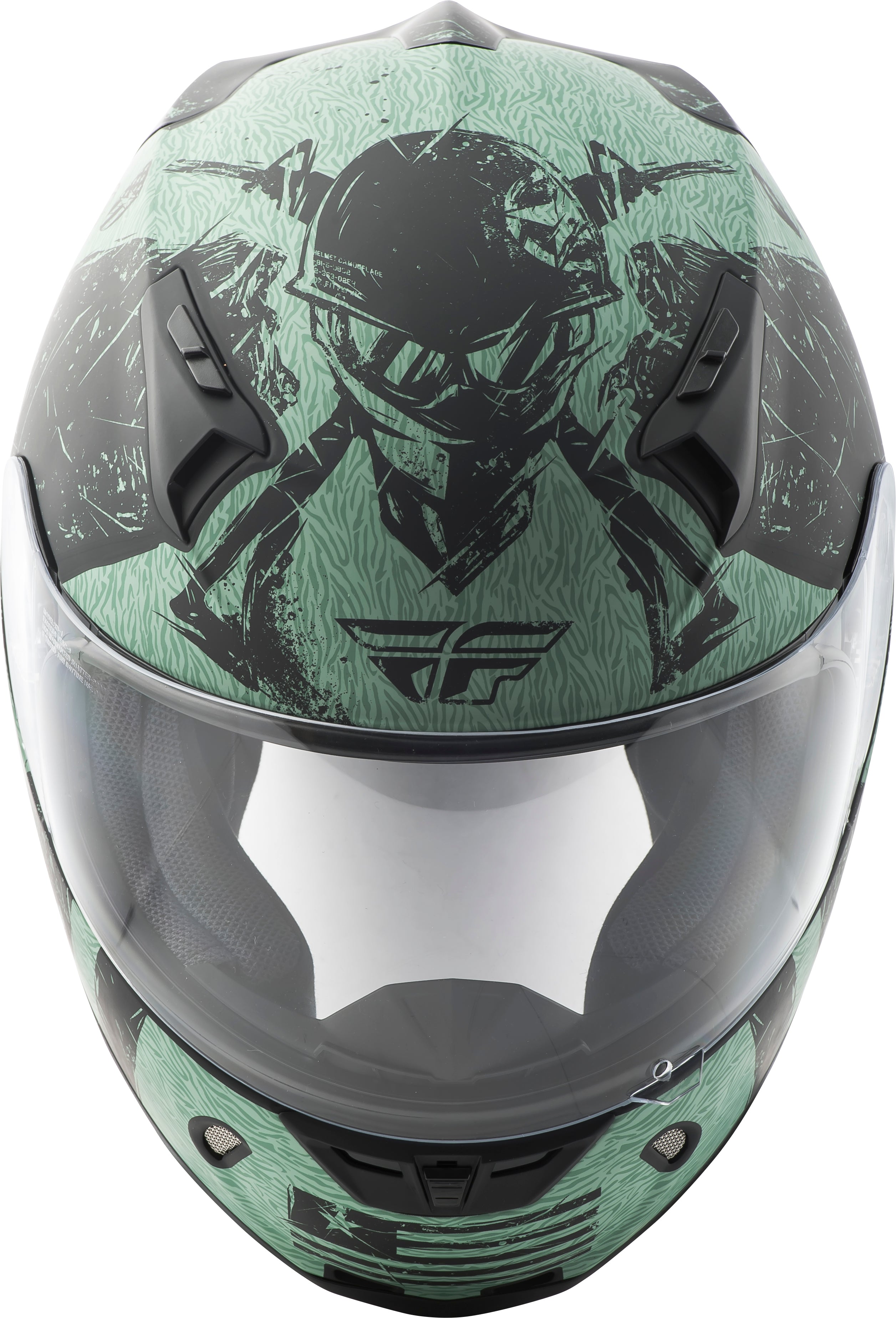 FLY RACING Helmet: Revolt Liberator Helmet Matte Black/Green Xs