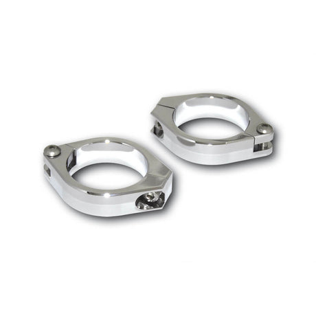 HIGHSIDER Cnc Fork Clamps 42 43mm Pair Chrome for Powersports