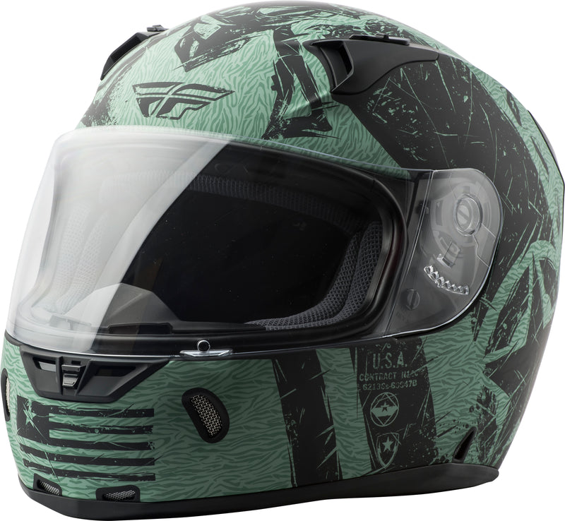 FLY RACING Helmet: Revolt Liberator Helmet Matte Black/Green Xs