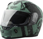 FLY RACING Helmet: Revolt Liberator Helmet Matte Black/Green Xs