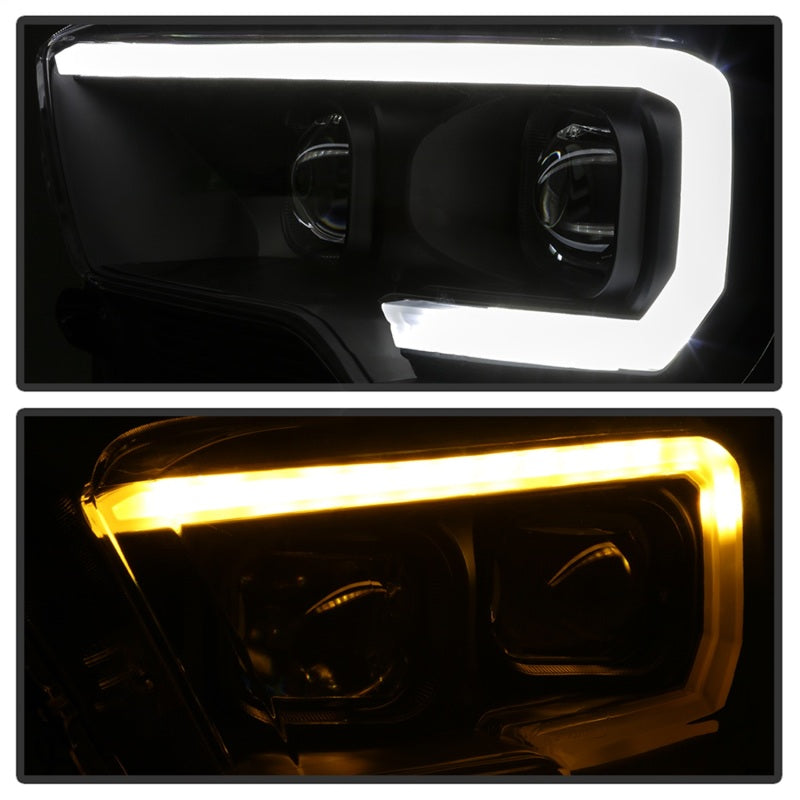 xTune 16-18 Toyota Tacoma SR/SR5 DRL Proj Headlights w/Turn Signal - Blk (PRO-JH-TTA16-SR-BK) 