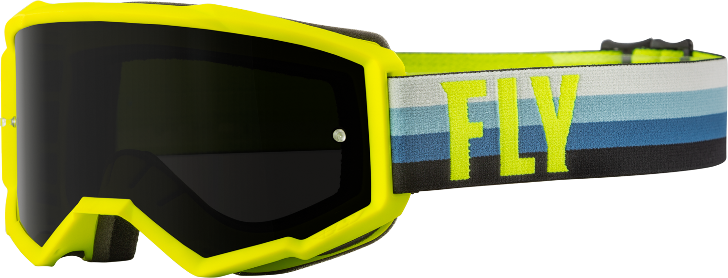 Fly Racing Fly Racing 37-51715 Youth Zone Goggle Hi-Vis/Teal W/ Dark Smoke Lens