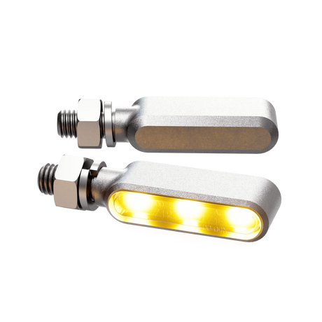 HIGHSIDER Bronx Led Turn Signal Pair Silver for Powersports