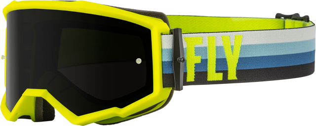 Fly Racing Fly Racing 37-51496 Zone Goggle Hi-Vis/Teal W/ Dark Smoke Lens