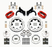 Wilwood Forged Dynalite Front Kit 12.19in Drilled Red 69-70 Impala Drum/Disc 69-82 Vette