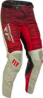 Fly Racing Fly Racing 375-53228 Kinetic Wave Pants Light Grey/Red Sz 28