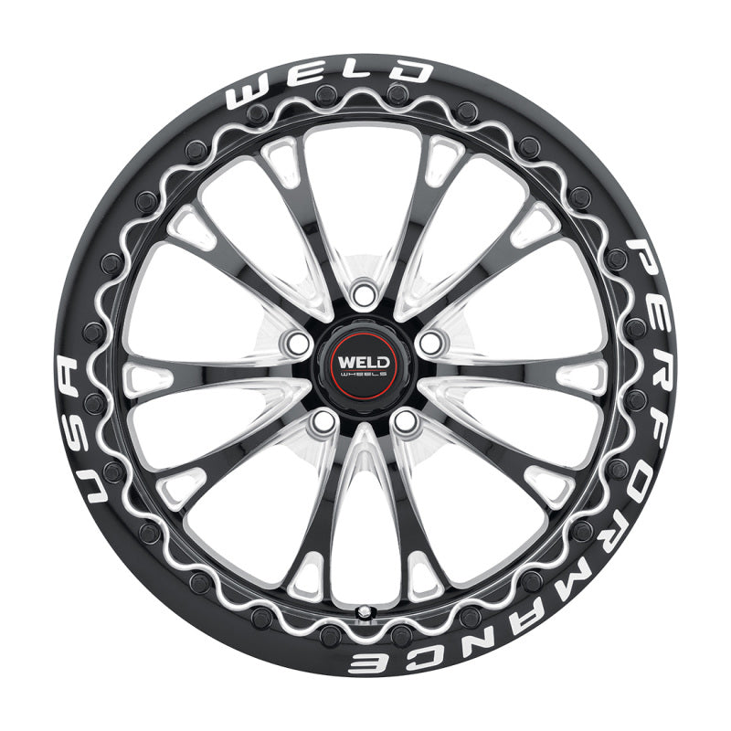 Weld S908 18X10 Belmont Drag Beadlock 5X114.3 ET50 BS7.50 Gloss Black MIL Dia 78.1