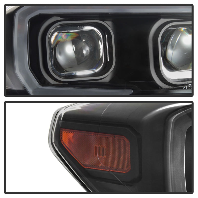 xTune 16-18 Toyota Tacoma SR/SR5 DRL Proj Headlights w/Turn Signal - Blk (PRO-JH-TTA16-SR-BK) 