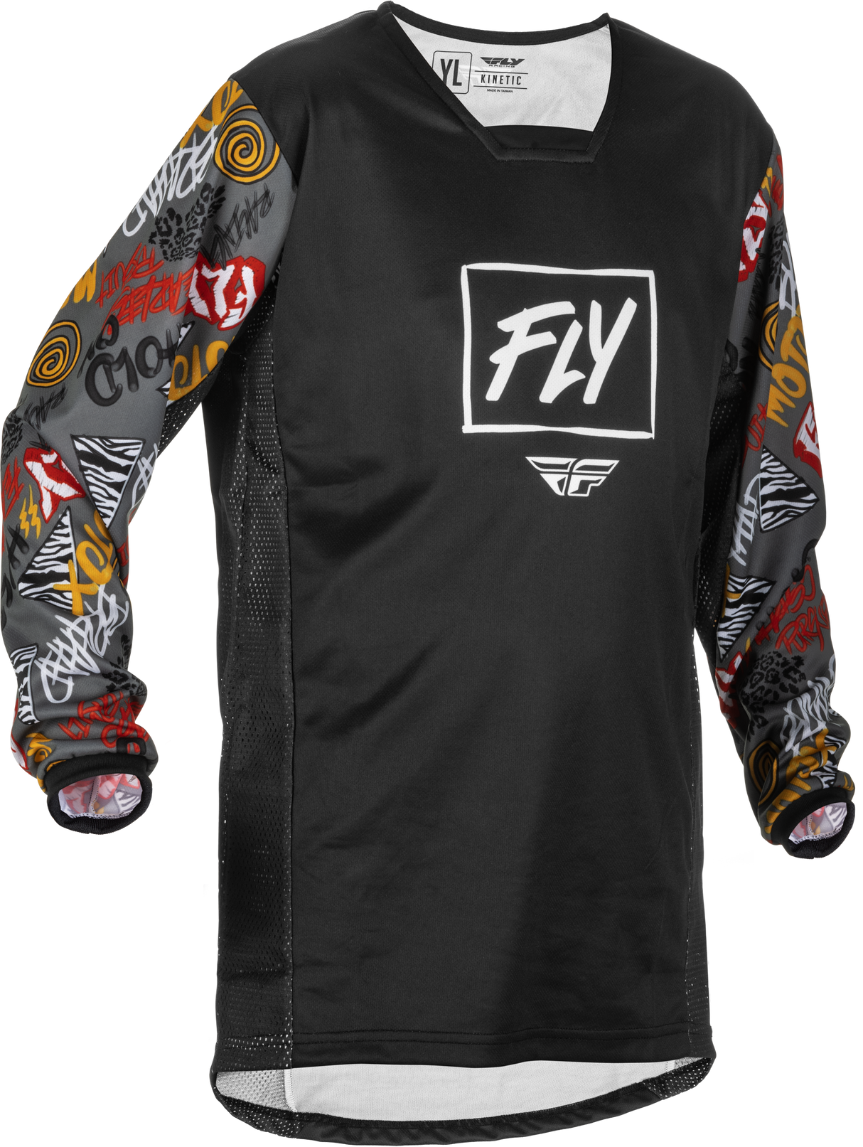 Fly Racing Fly Racing 375-425YS Youth Kinetic Rebel Jersey Black/Grey Ys