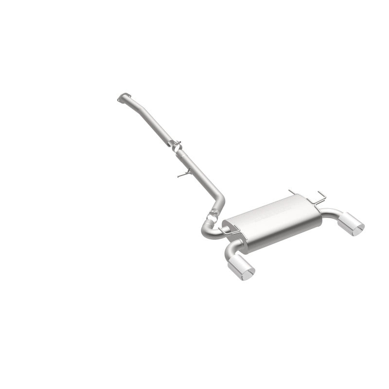 MagnaFlow Sys CB 03- Infiniti G35 Coupe 3.5L exhaust system, featuring stainless steel construction with 2.5-inch main piping, dual 4-inch polished tips, and a street series design for enhanced performance.