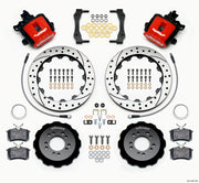 Wilwood Combination Parking Brake Rear Kit 12.88in Drilled Red 2013-Up Ford Focus ST w/ Lines