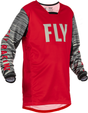 Fly Racing Fly Racing 375-527YM Youth Kinetic Wave Jersey Red/Grey Ym