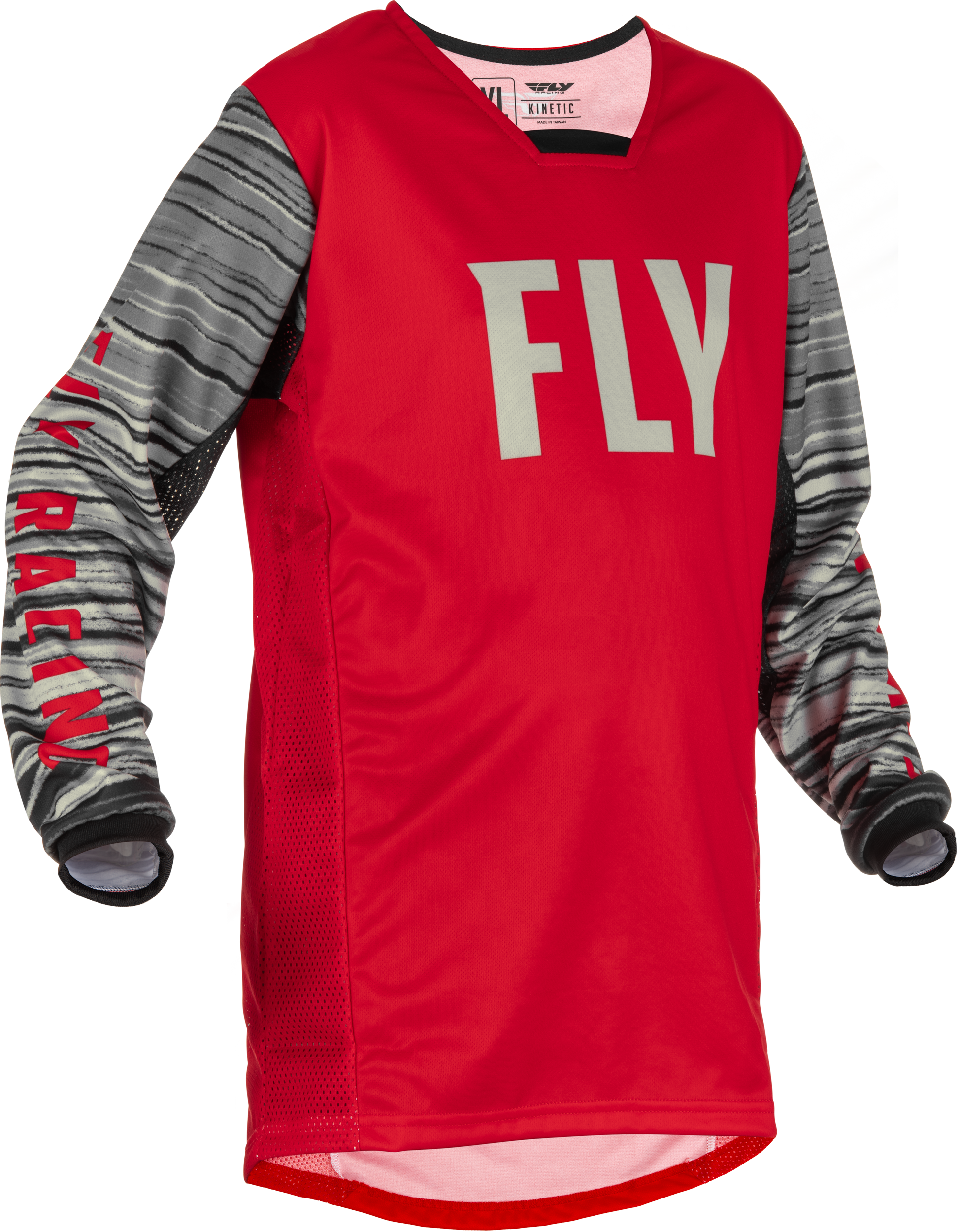 Fly Racing Fly Racing 375-527YX Youth Kinetic Wave Jersey Red/Grey Yx