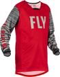Fly Racing Fly Racing 375-527YX Youth Kinetic Wave Jersey Red/Grey Yx
