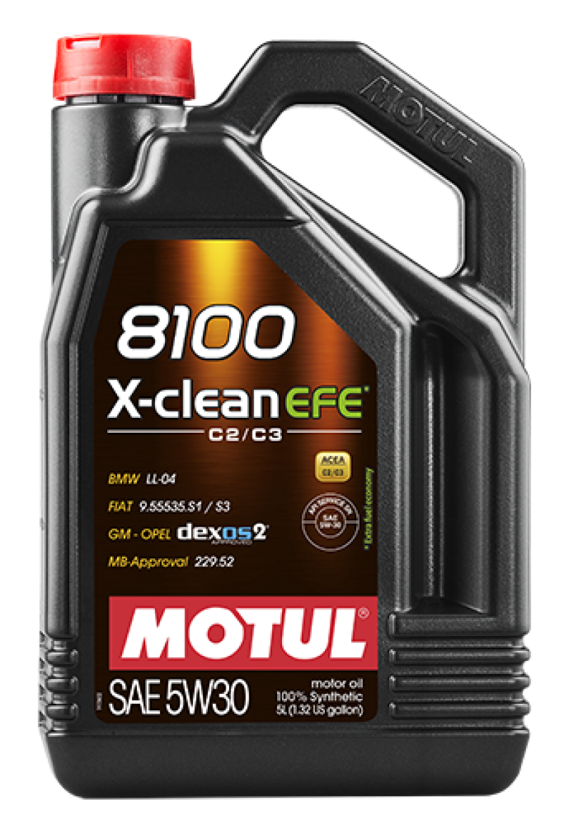 Motul 5L Synthetic Engine Oil 8100 5W30 X-Clean EFE - Case of 4