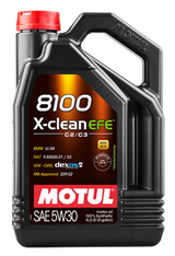Motul 5L Synthetic Engine Oil 8100 5W30 X-Clean EFE - Case of 4