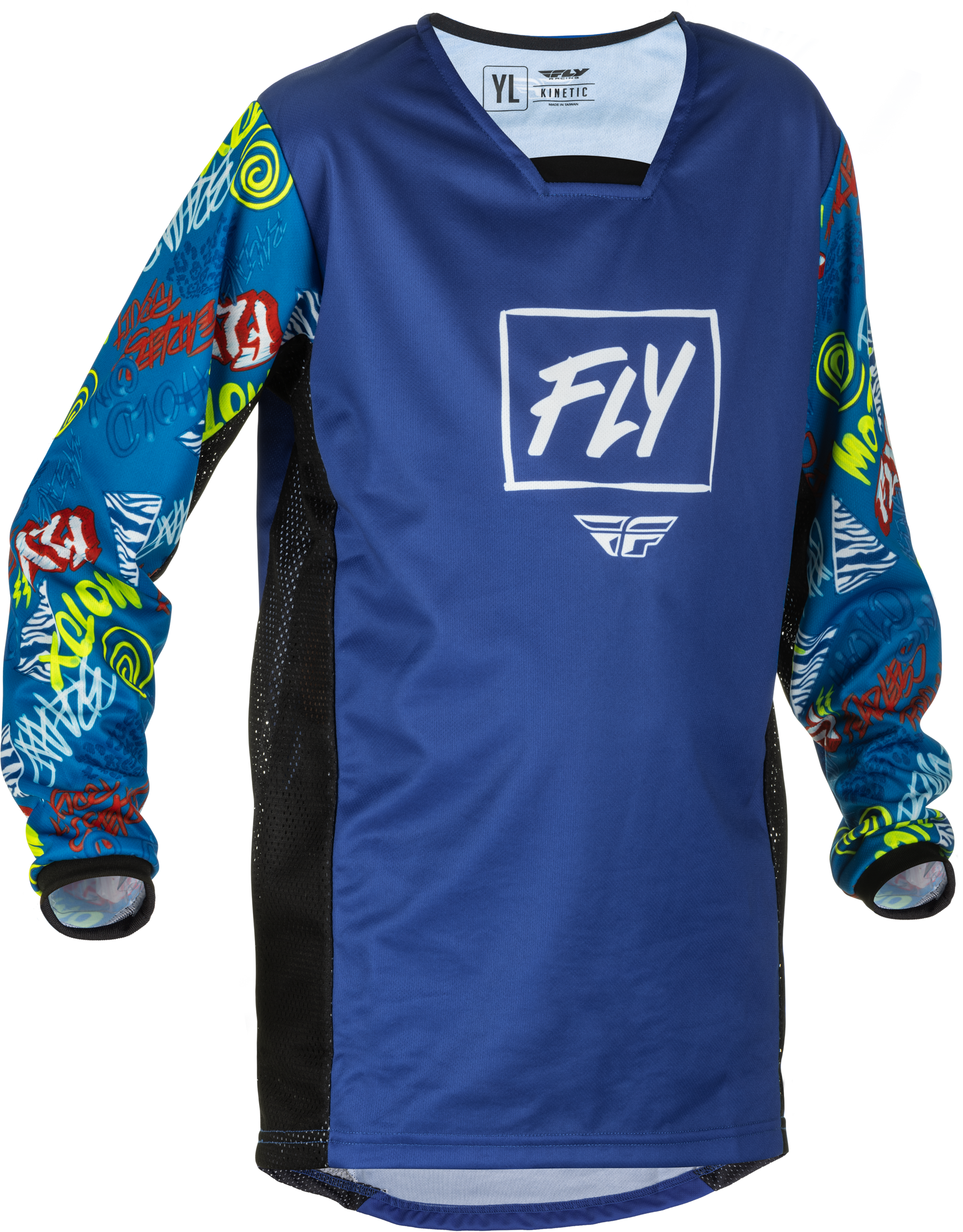 Fly Racing Fly Racing 375-427YL Youth Kinetic Rebel Jersey Blue/Light Blue Yl