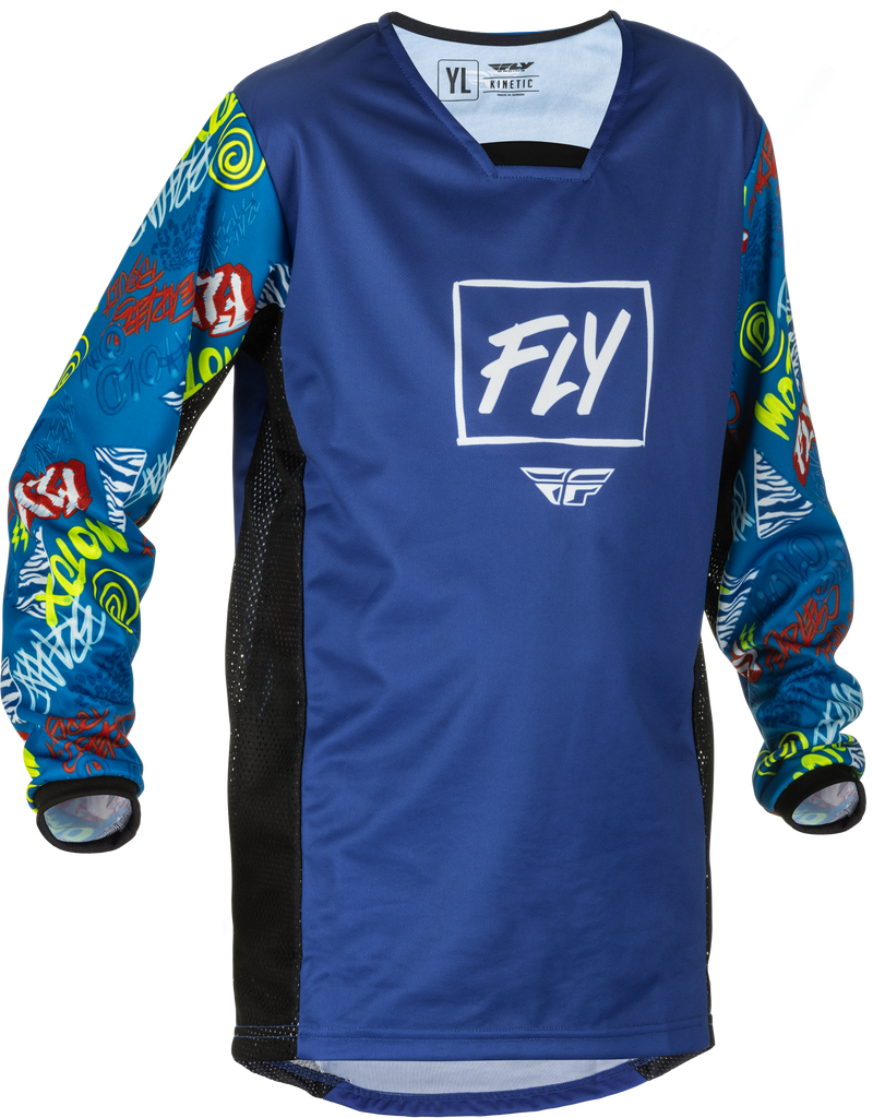 Fly Racing Fly Racing 375-427YX Youth Kinetic Rebel Jersey Blue/Light Blue Yx