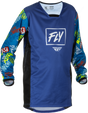 Fly Racing Fly Racing 375-427YX Youth Kinetic Rebel Jersey Blue/Light Blue Yx