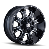 Mayhem 8103 Fierce 20x9 / 8x165.1 BP / 18mm Offset / 130.8mm Hub Black w/ Milled Spokes Wheel