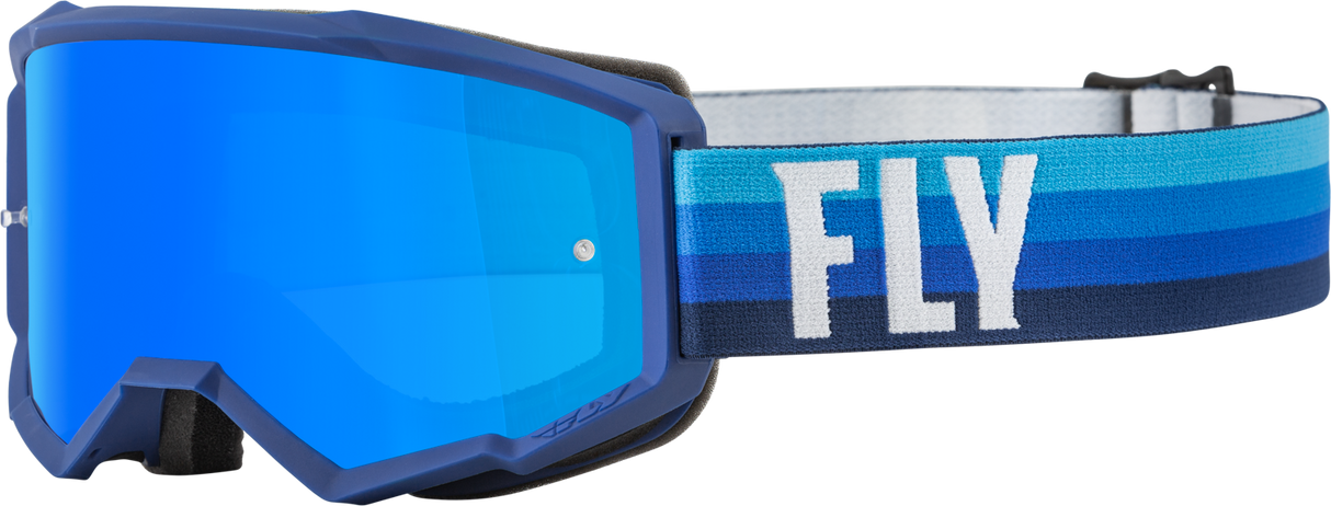 Fly Racing Fly Racing 37-51710 Youth Zone Goggle Black/Blue W/ Sky Blue Mirror/Smoke Lens