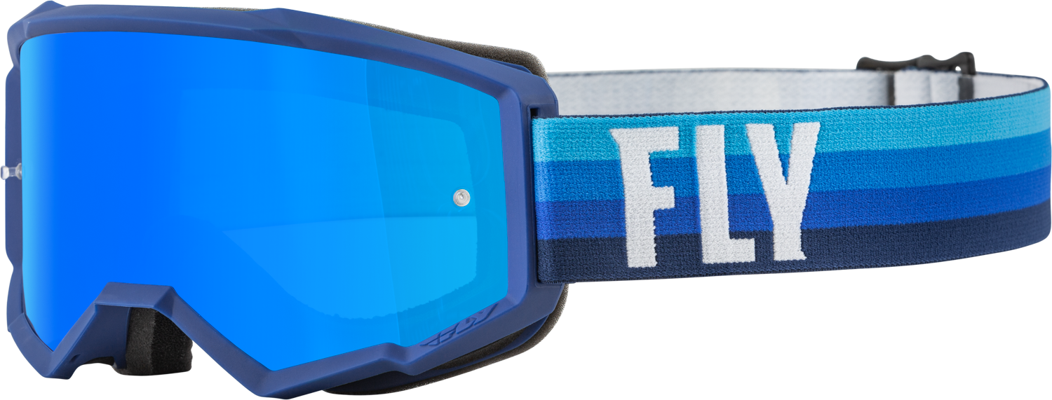 Fly Racing Fly Racing 37-51710 Youth Zone Goggle Black/Blue W/ Sky Blue Mirror/Smoke Lens