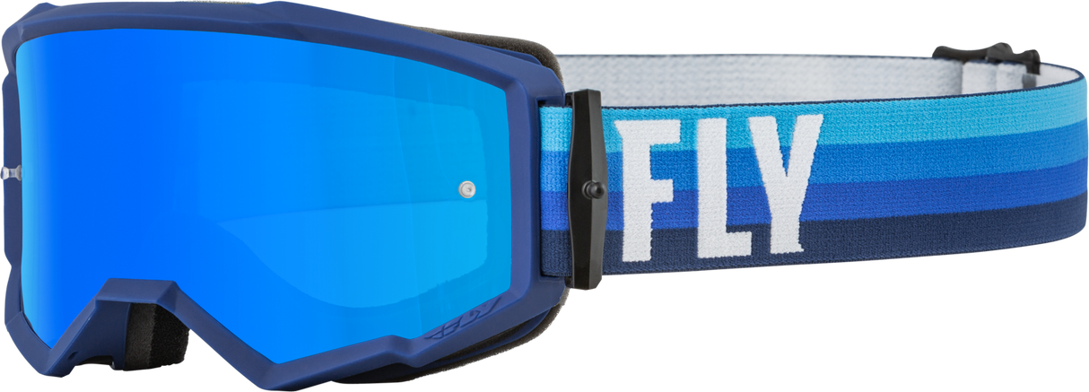 Fly Racing Fly Racing 37-51491 Zone Goggle Black/Blue W/ Sky Blue Mirror/Smoke Lens