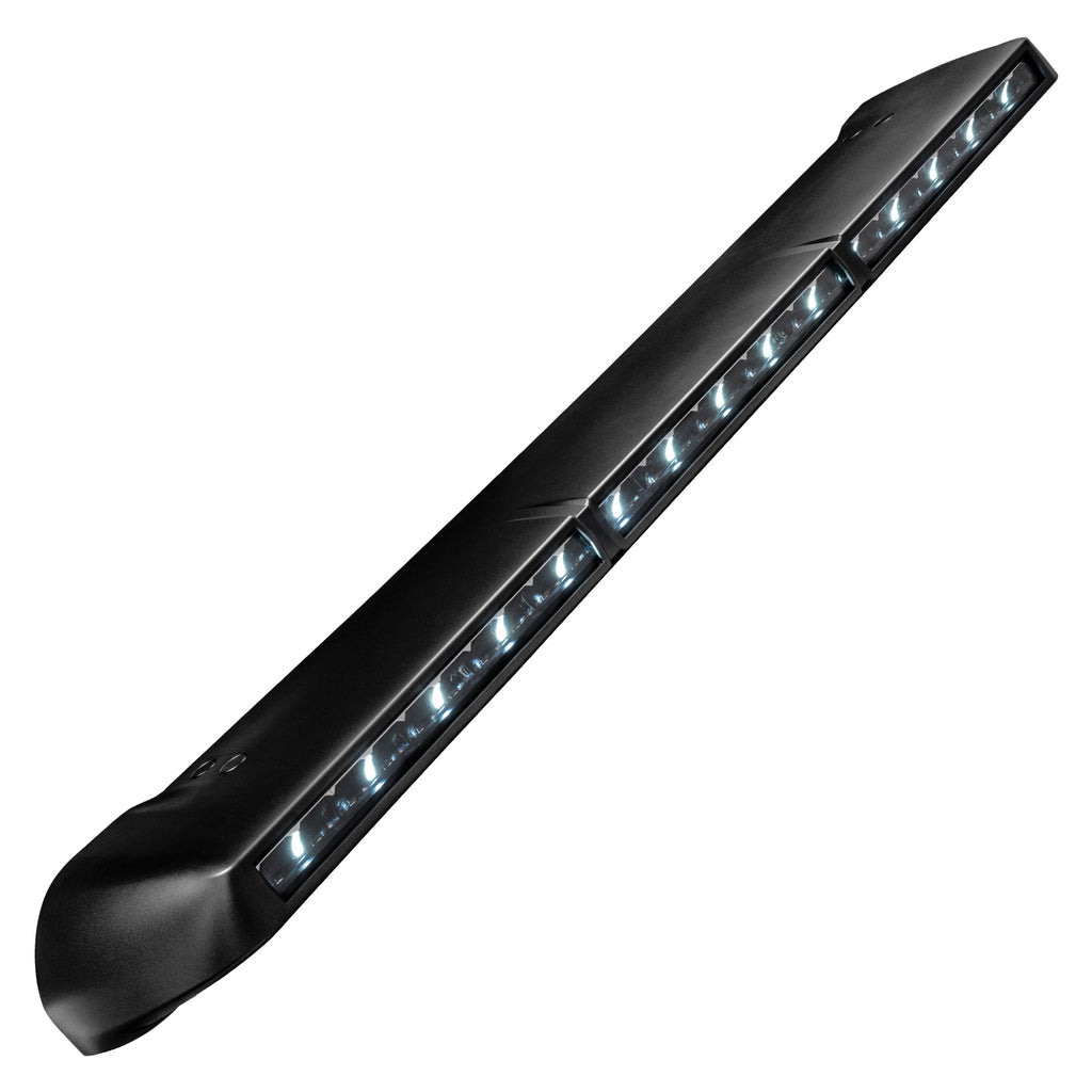 Light Bar LED Bulbs; Direct Fit; 240 Watts Power; 14 Amps At 12 Volt; 40 Degree Driving Beam; 18000 Raw Lumens; Clear Polycarbonate Lens; Black Aluminum Housing; Integrated Windshield Roof Mount; With Stainless Steel Anti-Fog Breather Valves; Requires Lig