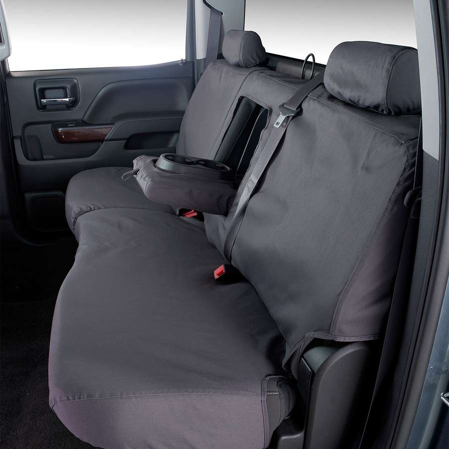 Seat Cover Seat Style GD - 40/20/40 Split Bench With 3 Adjustable Headrests; Polycotton; Gray; Single