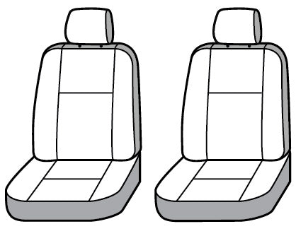 Seat Cover Seat Style C - Bucket With Adjustable Headrests; Polycotton; Gray; Set Of 2