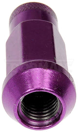 Lug Nut OE Replacement; M12-1.50 Thread Size; 48 Millimeter Overall Length; 17 Millimeter Hex Size; 60 Degree Conical Seat; Open End; Right Hand Thread; Purple; Carbon Steel; Pack Of 20