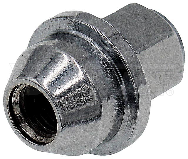 Lug Nut OE Replacement; M12-1.50 Thread Size; 38.5 Millimeter Overall Length; 19 Millimeter Hex Size; 60 Degree Conical Seat; Right Hand Thread; Chrome; Steel; Single