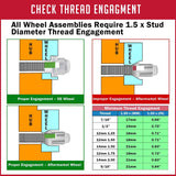 Lug Nut 6 Lug Kit; 12 Millimeter x 1.25 Thread Size; 60 Degree Conical; Spline Drive; Acorn; 1.38 Inch Overall Length; 6 Spline Tool; With 24 Black Carbon Steel Lug Nut