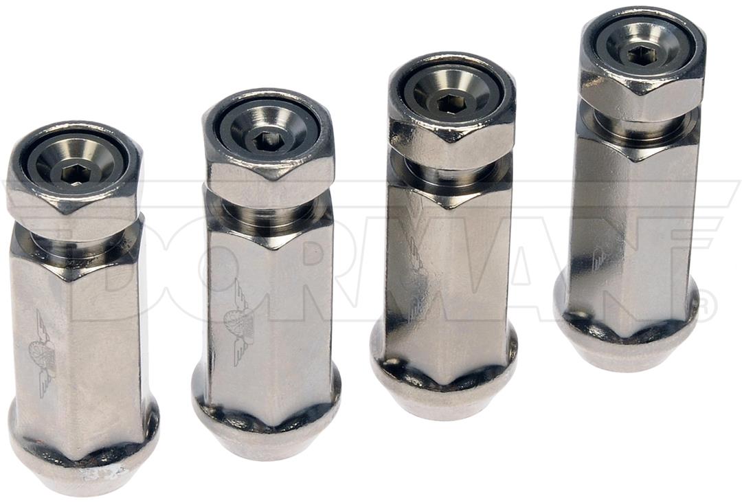 Lug Nut OE Replacement; M14-1.50 Thread Size; 2.34 Inch Overall Length; Hyper Silver Finish; Pack Of 4