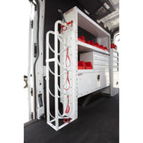 Van Storage System Refrigerant Tank Rack Bolts to Wall; Holds Four 30 Pound Tanks; 48 Inch Height x 13 Inch Width x 8 Inch Depth; Steel; With Straps