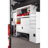 Van Storage System Refrigerant Tank Rack Bolts to Wall; Holds Four 30 Pound Tanks; 48 Inch Height x 13 Inch Width x 8 Inch Depth; Steel; With Straps