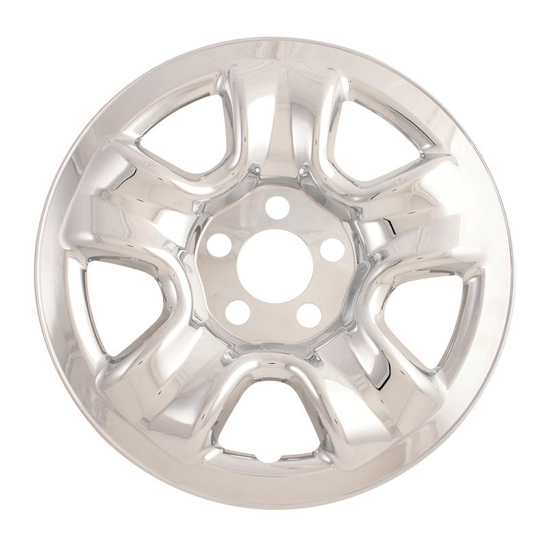 Wheel Skin 16 Inch; 5 Spoke; Snap-On Only; Chrome; ABS Plastic; Set Of 4